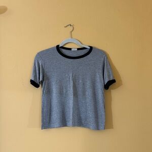 Brandy Melville Gray and Black Crop Top